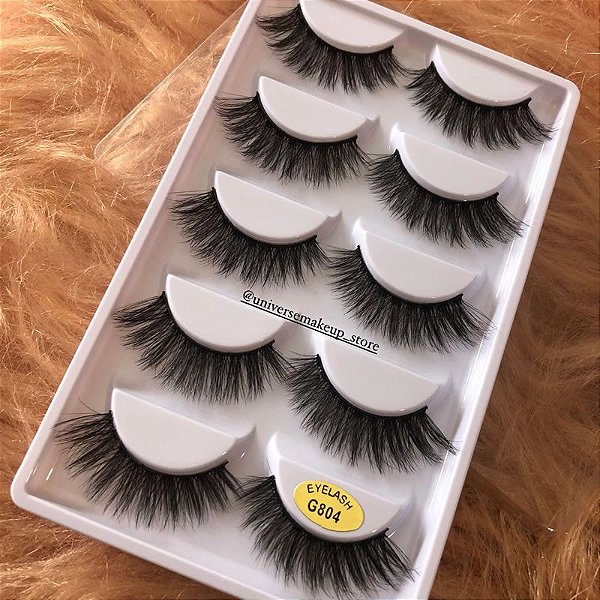 Cartela de Cílios Postiços 3D 5 Pares - G804