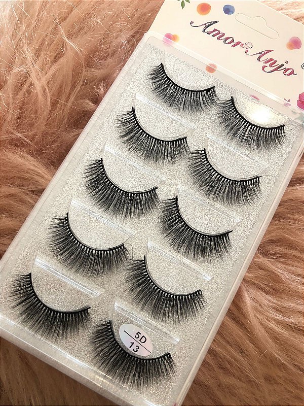 Cartela de Cílios 5 Pares 5D 13 - Amor Anjo