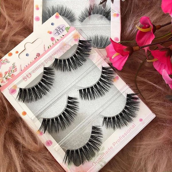 Cartela de Cílios Postiços 5D 3 Pares  312 - Amor Anjo