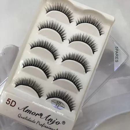 Cartela De Cílios Postiços 5D 12 5Pares  - Amor Anjo