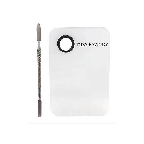 Placa E Espatula Em Aço Inox Para Maquiagem - Miss Frandy