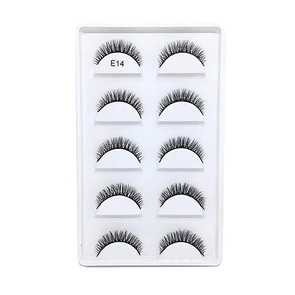 Cartela de Cilios Postiços 5 pares  3D E14
