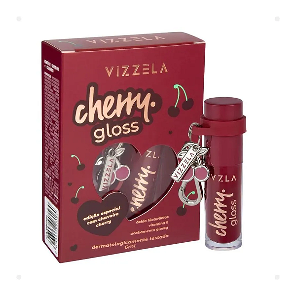 Gloss Cherry Com Chaveiro  - Vizzela