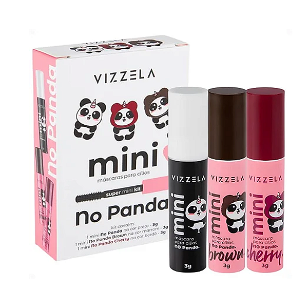 Kit 3 Mini Máscaras Para Cílios No Panda - Vizzela