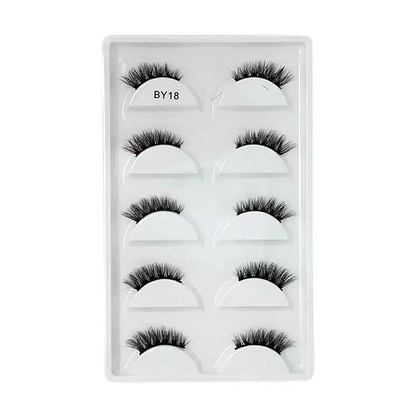 Cartela de Cilios Postiços 5 Pares BY18