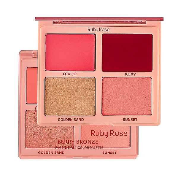 Paleta De Blush E Iluminador Berry Bronze - Ruby Rose