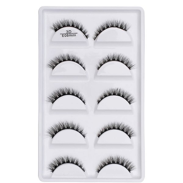 Cilios Postiços E08 Mini 5 Pares