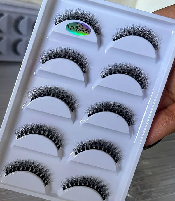 Cartela de Cilios Postiços 5 Pares - H13Mini