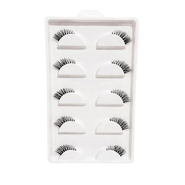 Cartela de Cilios Postiços 5 Pares Cantinho 3D 04