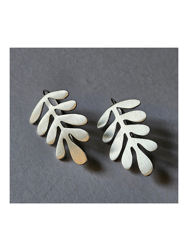 Brinco Folha Amazônia prata 925