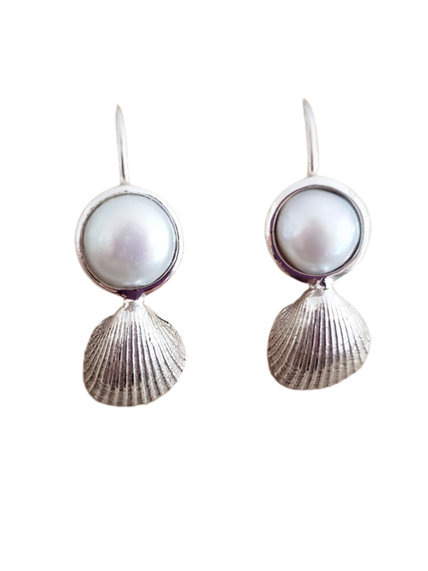 Brinco concha e perola