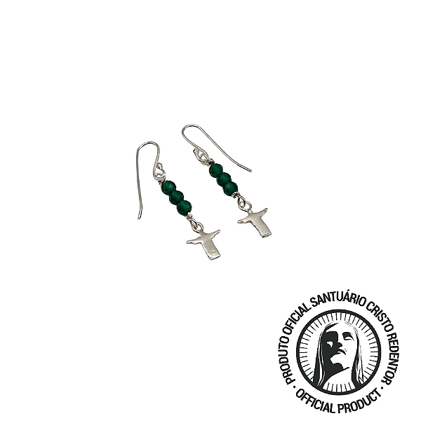 Brinco 3 pedras CRISTO REDENTOR