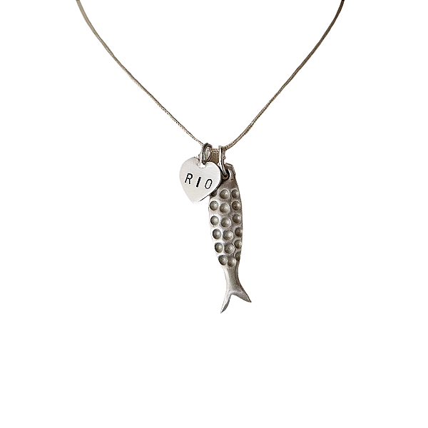 Pingente peixe M e Coração Rio