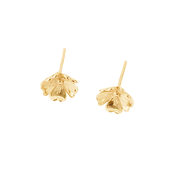 Brinco flor banho ouro
