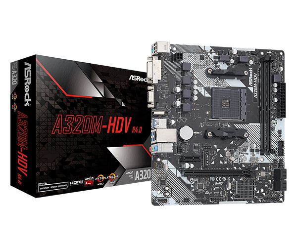 Placa-Mãe ASRock A320M-HDV R4.0 AMD AM4 mATX DDR4