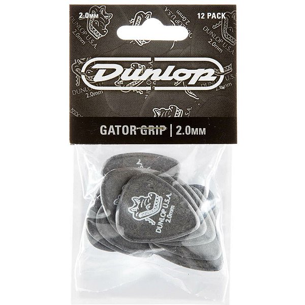 Palheta Dunlop 417P200 Gator Grip 2.00mm - 12 unidades
