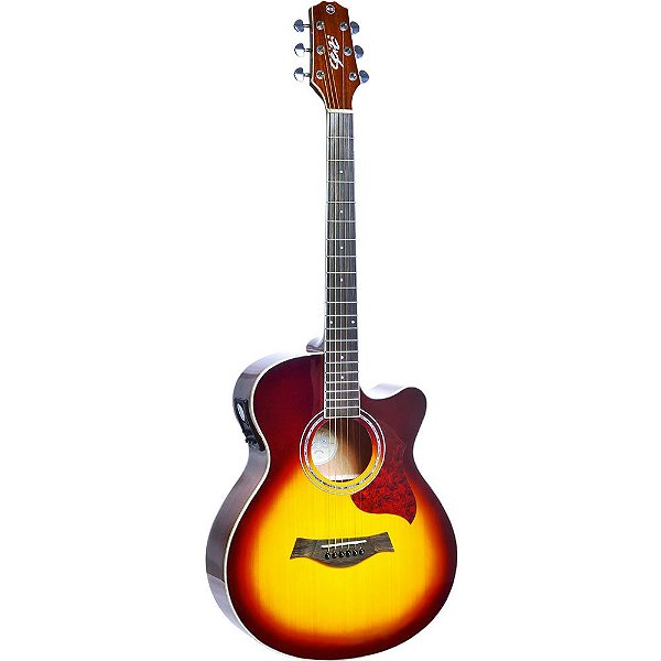 Violão Seizi Kyoto Cutaway Brown Burst com Bag