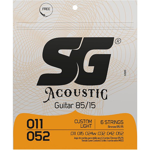 Encordoamento Violão SG 011-052 Bronze 85/15 Custom Light - 6686