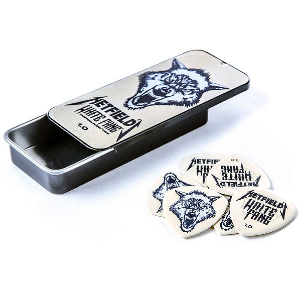 Palheta Dunlop PH122T100 James Hetfield White Fang 1.00mm - lata com 6 un