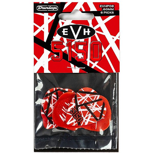Palheta Dunlop EVH 5150 Max-Grip 0.60mm EVHP08 - 6 unidades