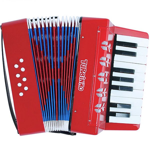 Acordeon Sanfona Infantil 8 Baixos Vermelho Turbinho