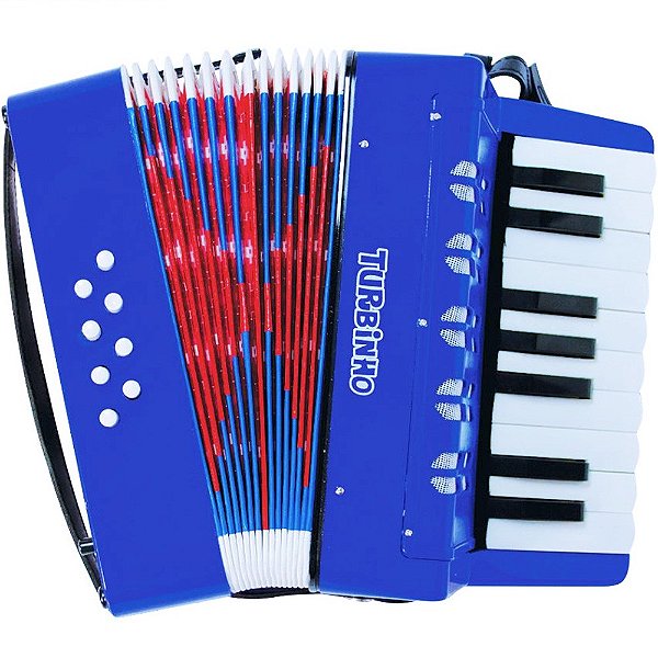 Acordeon Sanfona Infantil 8 Baixos Azul Turbinho