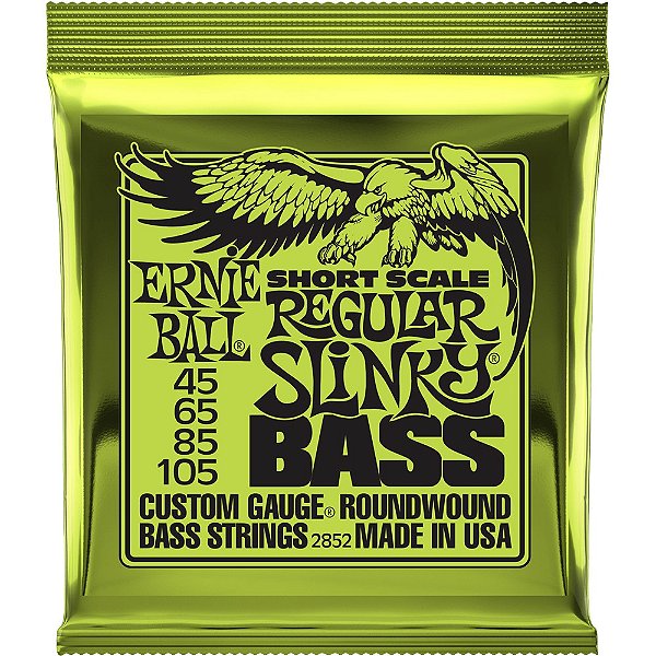 Encordoamento Baixo 4 cordas Ernie Ball 2852 045-105 Regular Slinky Short Scale Bass