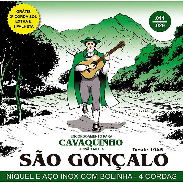 Encordoamento Cavaquinho São Gonçalo 011-029 Níquel c/ Bolinha - 131