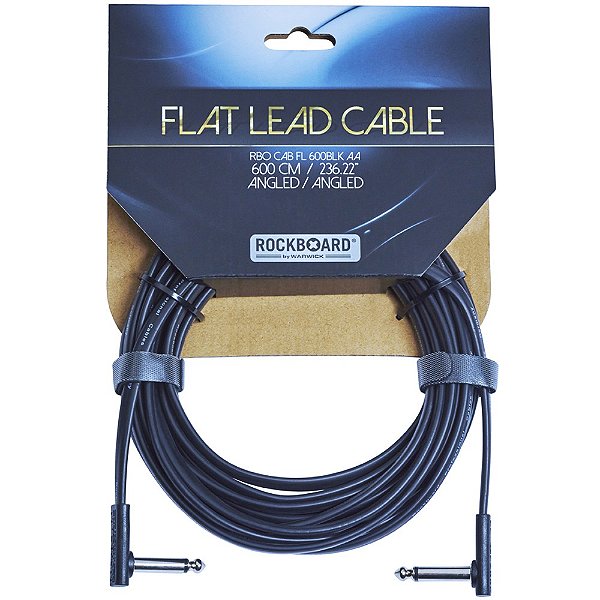 Cabo para Instrumento Rockboard 6,0m Flat Instrument Cable L - L RBO CAB FL 600BLK AA