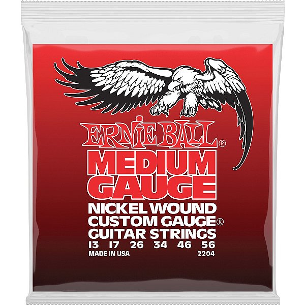 Encordoamento Guitarra Ernie Ball 2204 013-056 Medium Slinky - G Encapada
