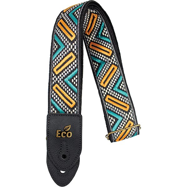Correia Basso ECO JACQ 07 Ocean Blue Tecido Jacquard 5cm para Guitarra Baixo Violão