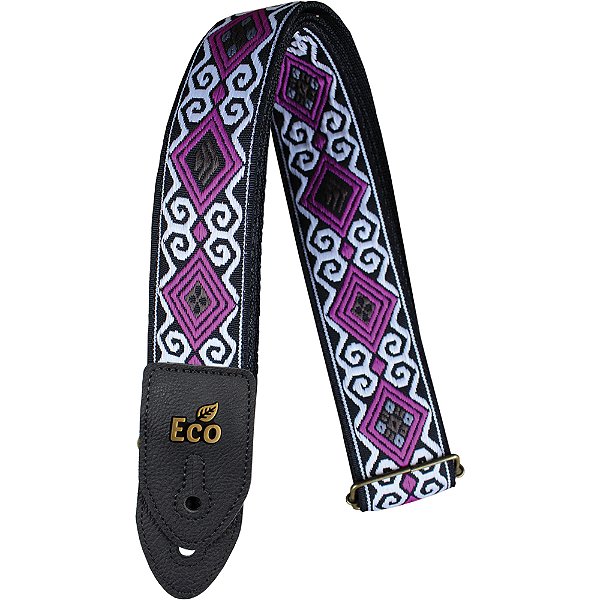 Correia Basso ECO JACQ 08 Purple Tecido Jacquard 5cm para Guitarra Baixo Violão
