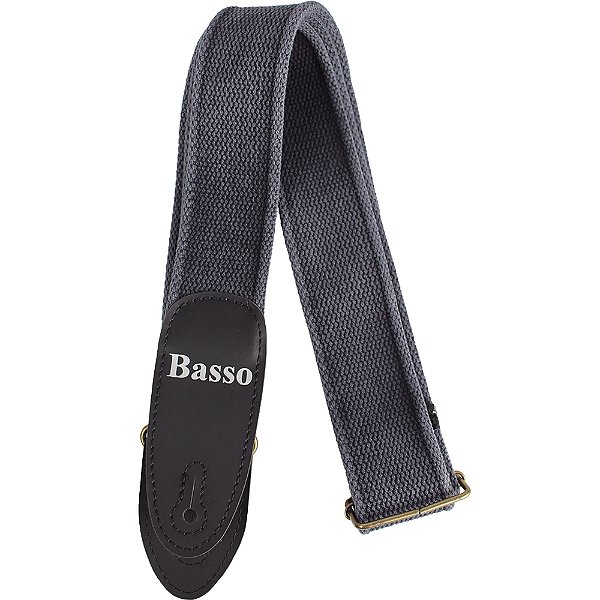 Correia Basso EX 01 Preto Algodão Estonado 5cm para Guitarra Baixo Violão