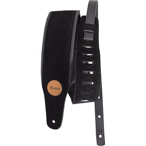 Correia Basso FB 01 Suede Camurça Preta 8,5cm para Baixo
