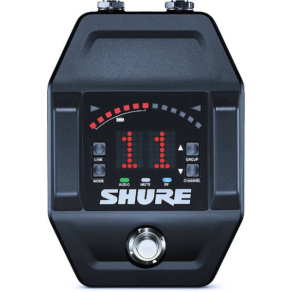 Receptor Digital Sem Fio de Banda Dupla Shure GLXD6+ Pedal de Guitarra c/ afinador