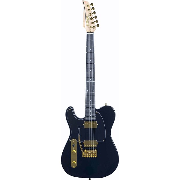 Guitarra Seizi Katana Kabuto Black Gold Canhota c/ Bag