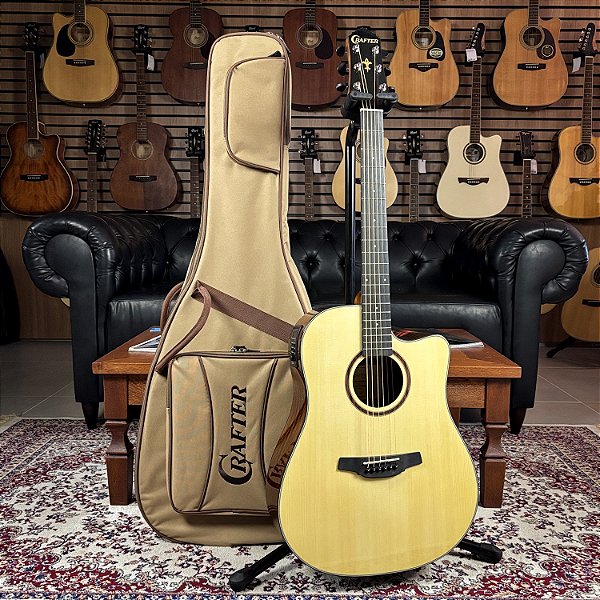 Violão Crafter HD-250CE/N Dreadnought Cutaway Spruce Natural - Eq PL-T NV - c/ bag