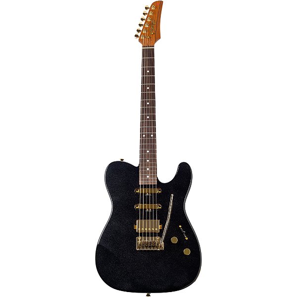 Guitarra Seizi Katana Sakura Pearl Black Gold Rosewood c/ Bag