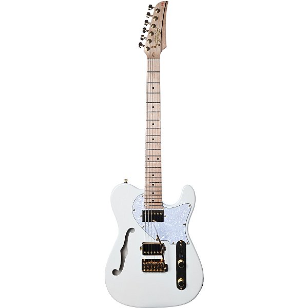 Guitarra Seizi Katana Kabuki White Gold Maple Semi Hollow c/ Bag
