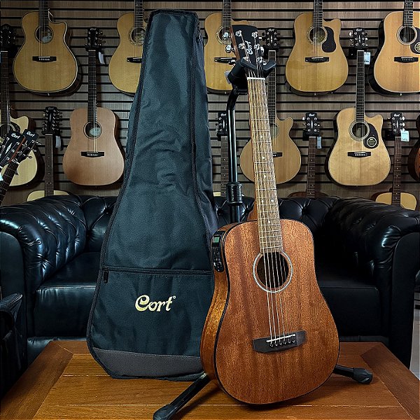 Violão Cort AD MINI MEDX OP/B Mahogany Natural Open Pore com Bag - baby