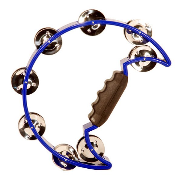 Pandeiro Meia Lua Policarbonato Azul Pandeirola Izzo 7405