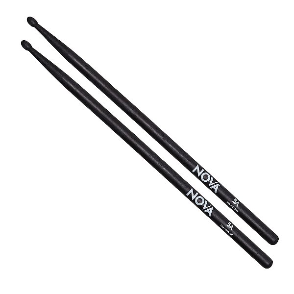 Baqueta Nova by Vic Firth 5A Preta - ponta de madeira - par