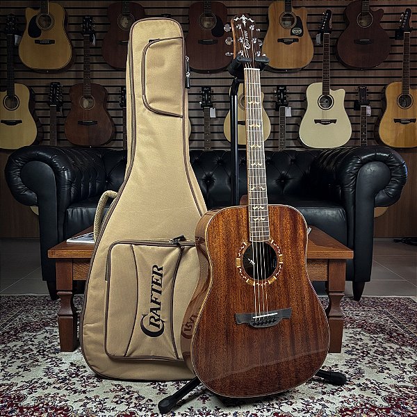 Violão Crafter STG D-15e PRO+ Solid Mahogany Dreadnought - Eq DS-2 Pro+ c/ Mic - c/ bag