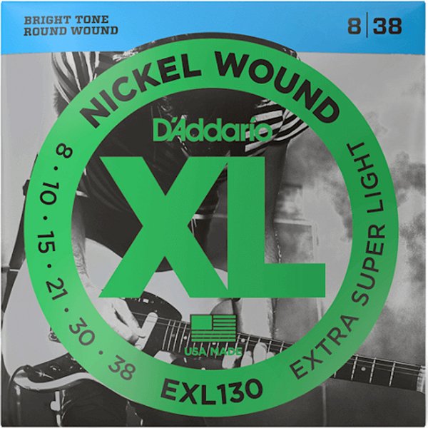 Encordoamento Guitarra D'Addario 008-038 EXL130 Extra Super Light