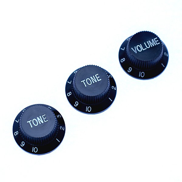 Knob Plástico Spirit Strato Volume Tone Tone Preto PSV-V-BK + 2x PST-T-BK