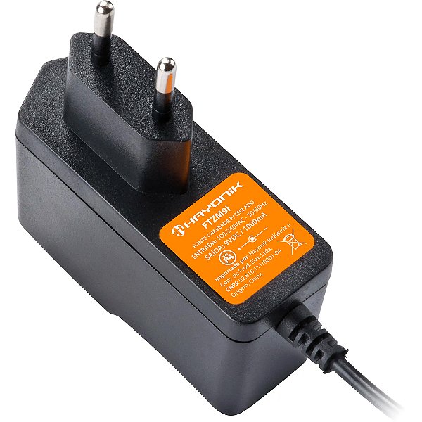 Fonte Chaveada Hayonik p/ Teclado ou Pedais FTZM9I 9V DC 1000mA P4 C-