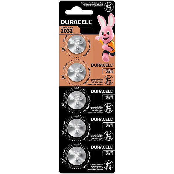 Bateria CR2032 3V Lithium Duracell - 5 und