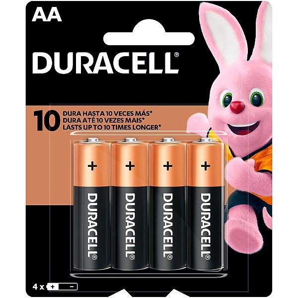 Pilha AA 1,5V MN1500 Alcalina Duracell - 4 und