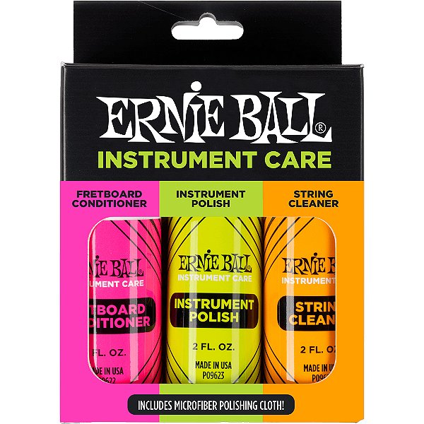 Kit de Cuidados para Instrumentos Ernie Ball 4225 com Flanela de Microfibra
