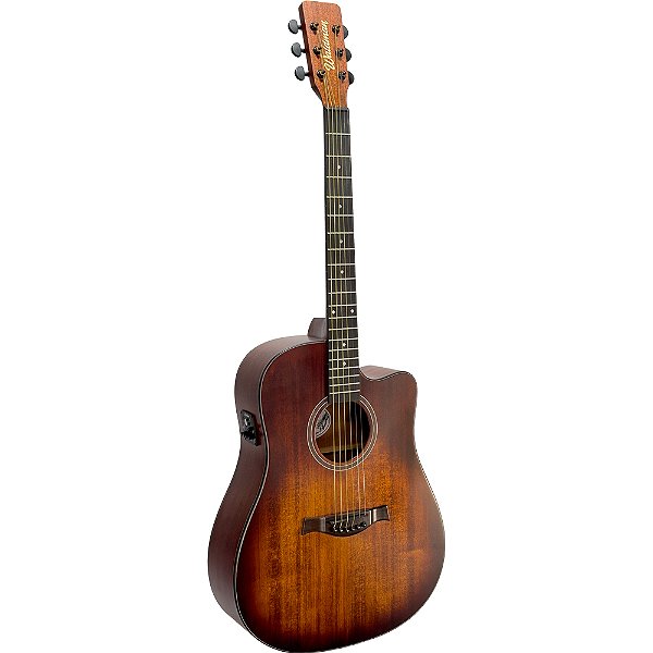 Violão Waldman DCEX-1041 AMB Folk Cutaway Solid Spruce Ambar Eletroacústico - c/ Bag